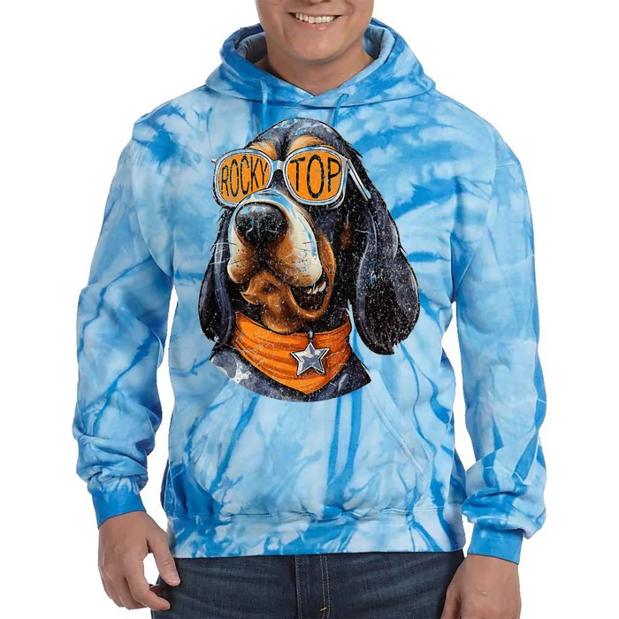 Tennessee Dog Sport Lovers Coonhound Fan Rocky Tie Dye Hoodie