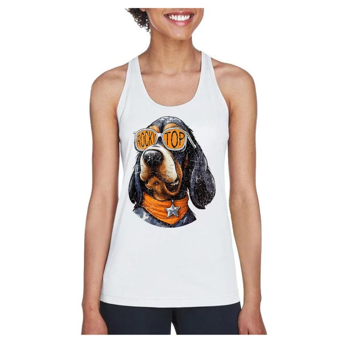 Tennessee Dog Sport Lovers Coonhound Fan Rocky Women's Racerback Tank