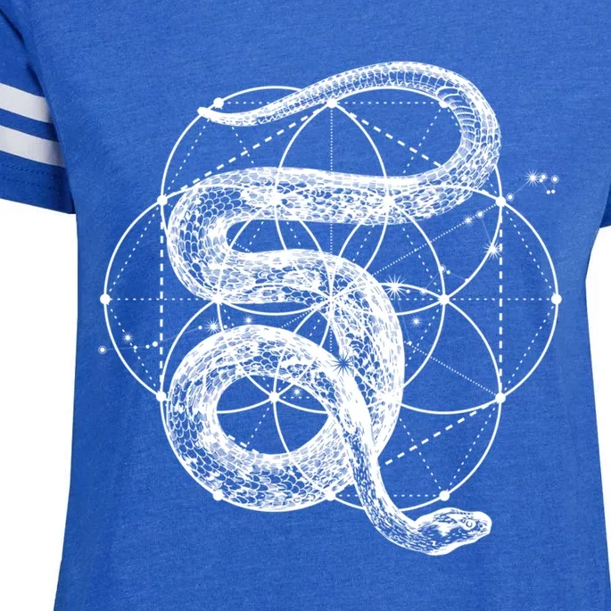 The Dharma Store Sacred Geometry Seed Of Life Snake Gift Enza Ladies Jersey Football T-Shirt