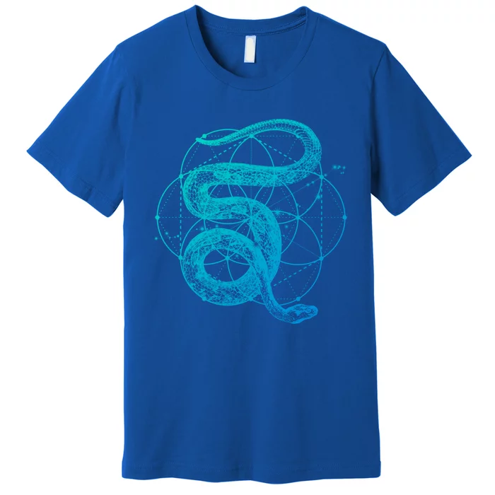 The Dharma Store Sacred Geometry Seed Of Life Snake Gift Premium T-Shirt