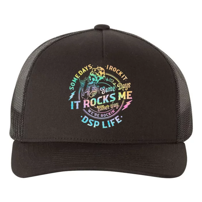 Tie Dye Some Days I Rock It Some Days It Rocks Me Dsp Life Yupoong Adult 5-Panel Trucker Hat