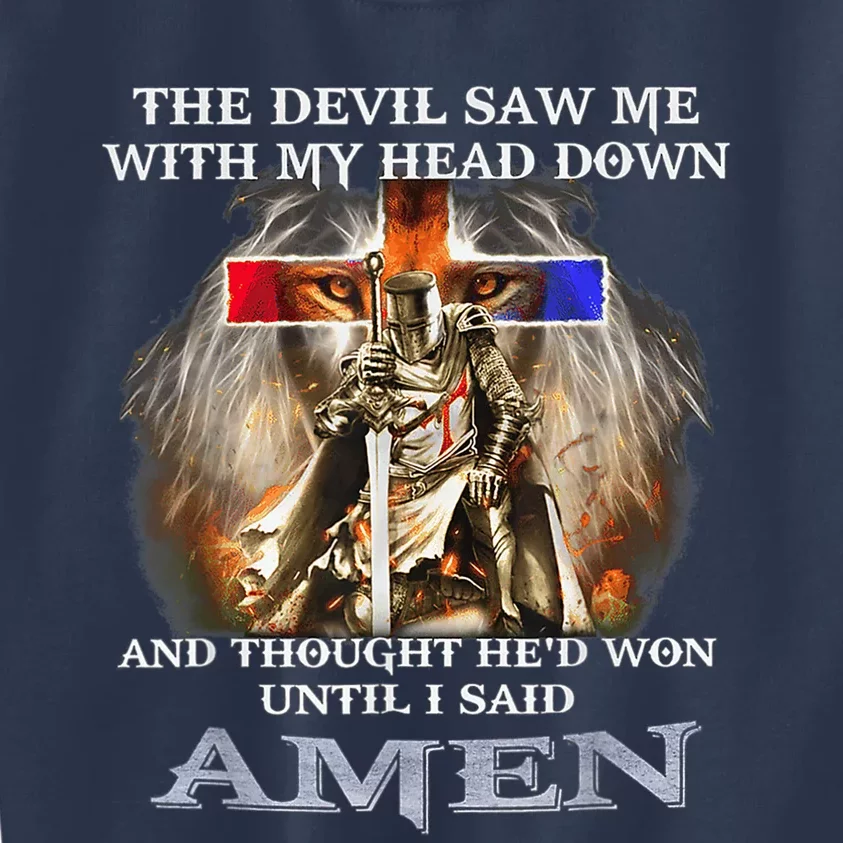 The Devil Saw Me With My Head Down Thought He Won Kids Sweatshirt