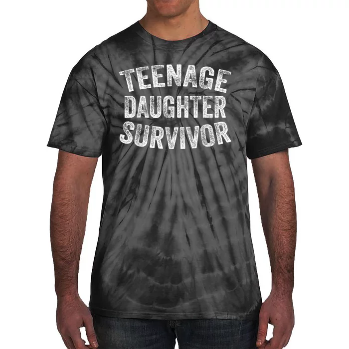 Teenage Daughter Survivor Funny Vintage Tie-Dye T-Shirt