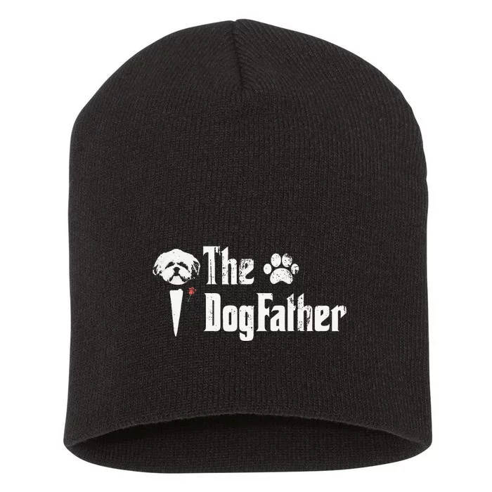 The Dogfather Shih Tzu Dog Dad Father's Day Gift Short Acrylic Beanie