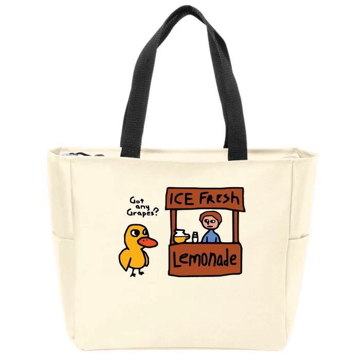 The Duck Song Got Any Grapes Funny Meme Zip Tote Bag