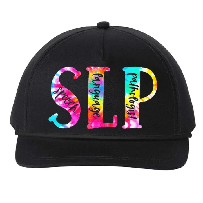 Tie Dye SLP Speech Language Pathologist Speech Therapy Snapback Five-Panel Rope Hat