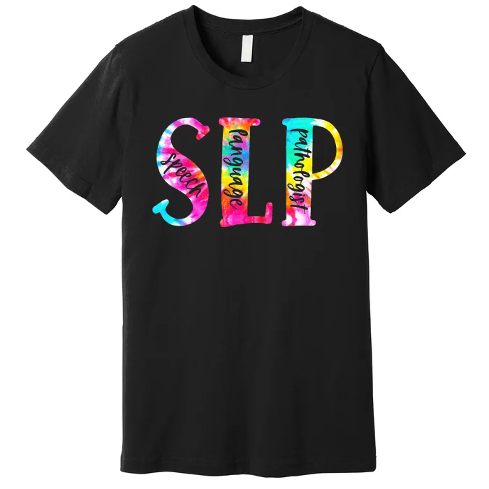 Tie Dye SLP Speech Language Pathologist Speech Therapy Premium T-Shirt