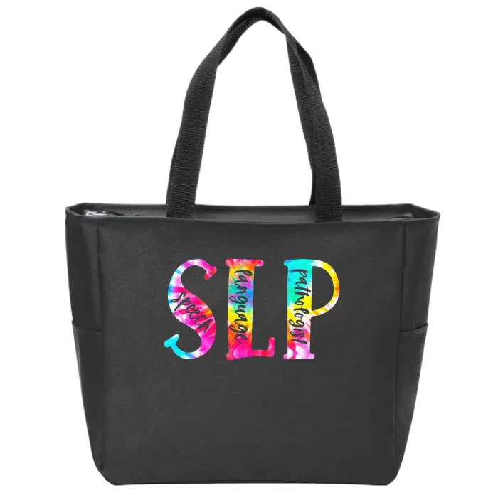 Tie Dye SLP Speech Language Pathologist Speech Therapy Zip Tote Bag