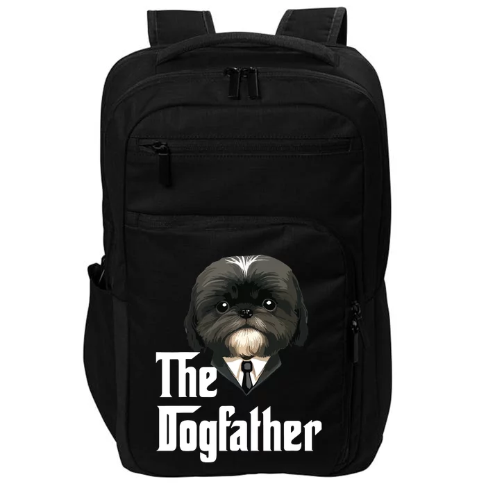 The Dogfather Shih Tzu Dad Shih Tzu Papa Funny Dog Owner Impact Tech Backpack