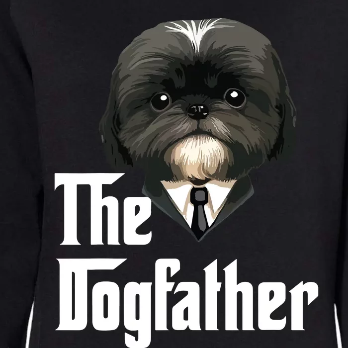 The Dogfather Shih Tzu Dad Shih Tzu Papa Funny Dog Owner Womens California Wash Sweatshirt