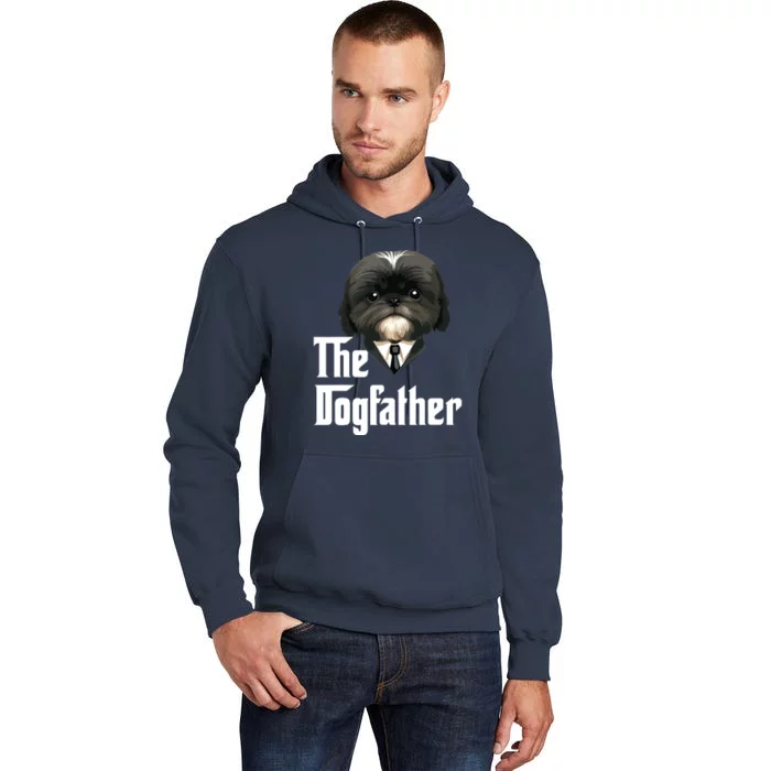 The Dogfather Shih Tzu Dad Shih Tzu Papa Funny Dog Owner Tall Hoodie