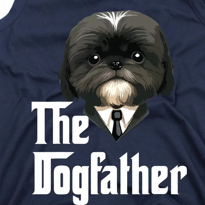 The Dogfather Shih Tzu Dad Shih Tzu Papa Funny Dog Owner Tank Top