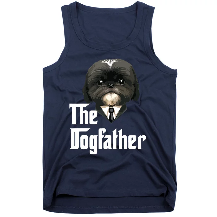 The Dogfather Shih Tzu Dad Shih Tzu Papa Funny Dog Owner Tank Top