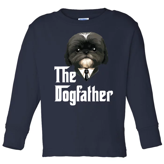 The Dogfather Shih Tzu Dad Shih Tzu Papa Funny Dog Owner Toddler Long Sleeve Shirt