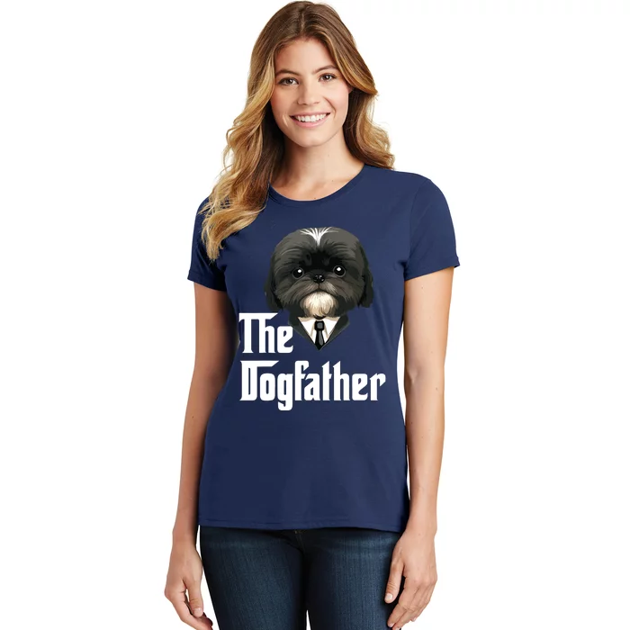 The Dogfather Shih Tzu Dad Shih Tzu Papa Funny Dog Owner Women's T-Shirt