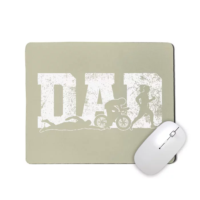 Triathlon Dad Swim Bike Run Fathers Day Mousepad