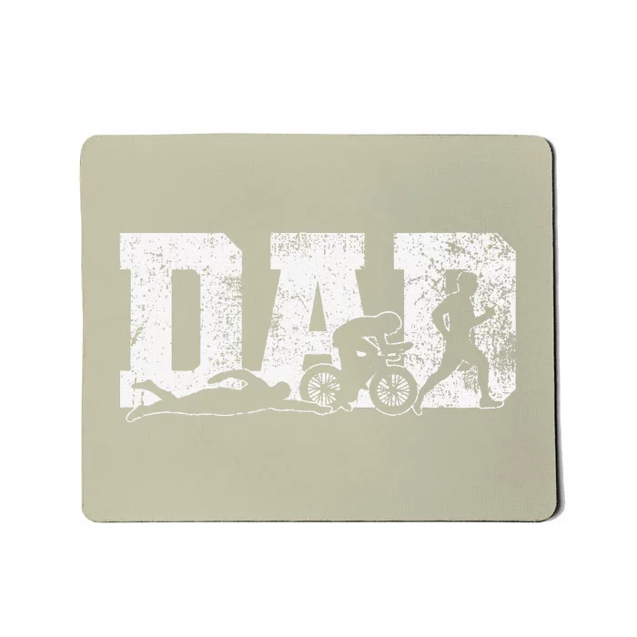 Triathlon Dad Swim Bike Run Fathers Day Mousepad