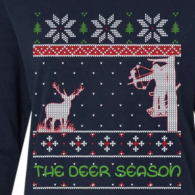 The Deer Season With Xmas Womens Cotton Relaxed Long Sleeve T-Shirt