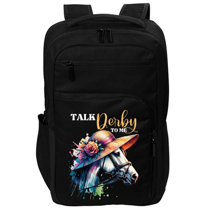 Talk Derby To Me Funny Racing Horse Impact Tech Backpack