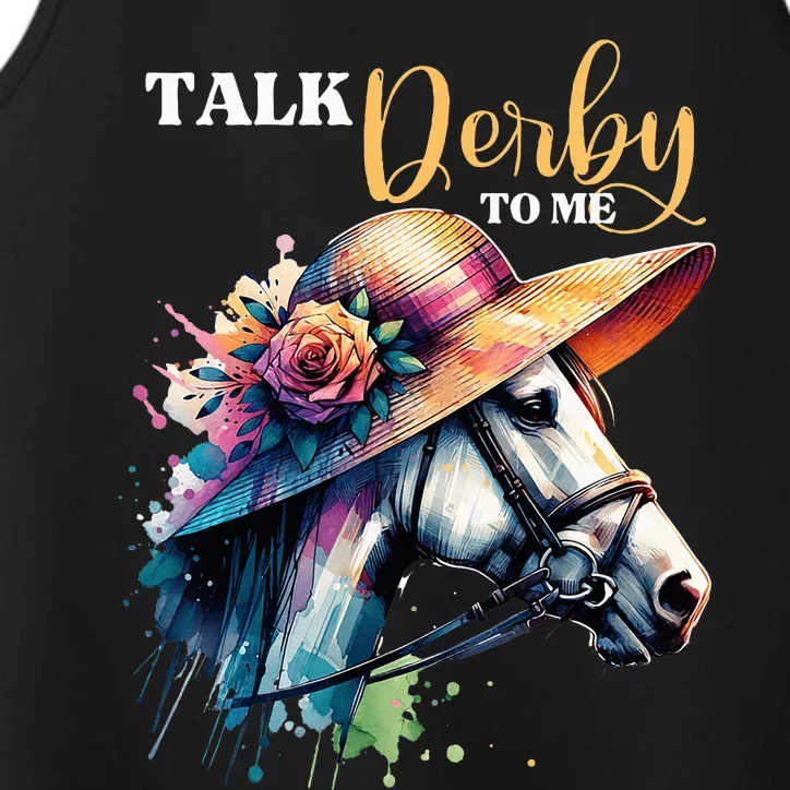 Talk Derby To Me Funny Racing Horse Performance Tank