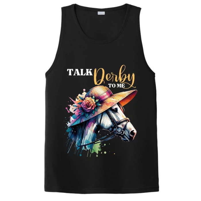 Talk Derby To Me Funny Racing Horse Performance Tank