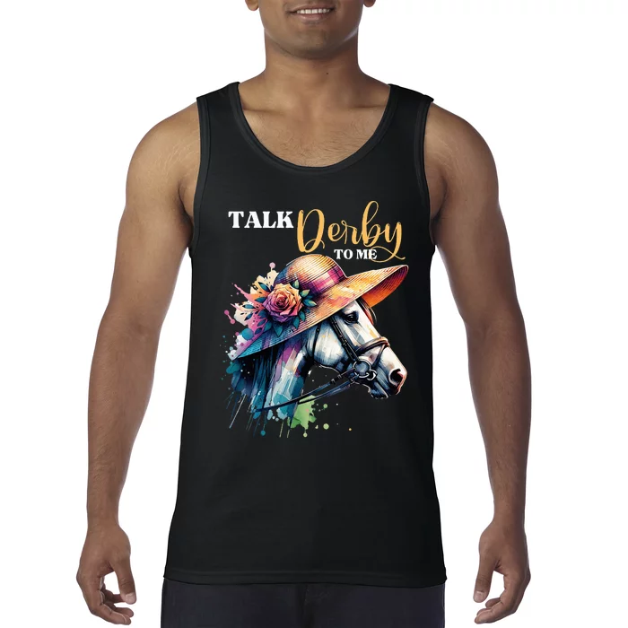 Talk Derby To Me Funny Racing Horse Tank Top