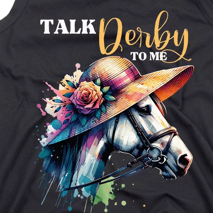 Talk Derby To Me Funny Racing Horse Tank Top