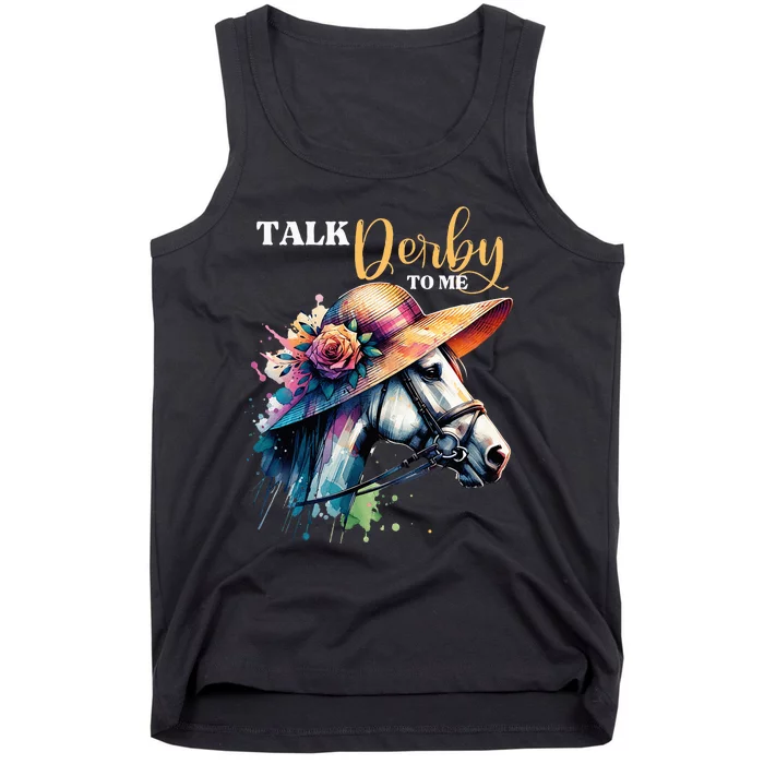 Talk Derby To Me Funny Racing Horse Tank Top