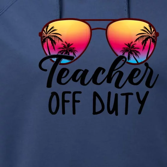 Tie Dye Teacher Off Duty Last Day Of School Teacher Summer Performance Fleece Hoodie