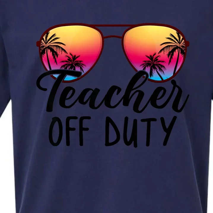 Tie Dye Teacher Off Duty Last Day Of School Teacher Summer Sueded Cloud Jersey T-Shirt