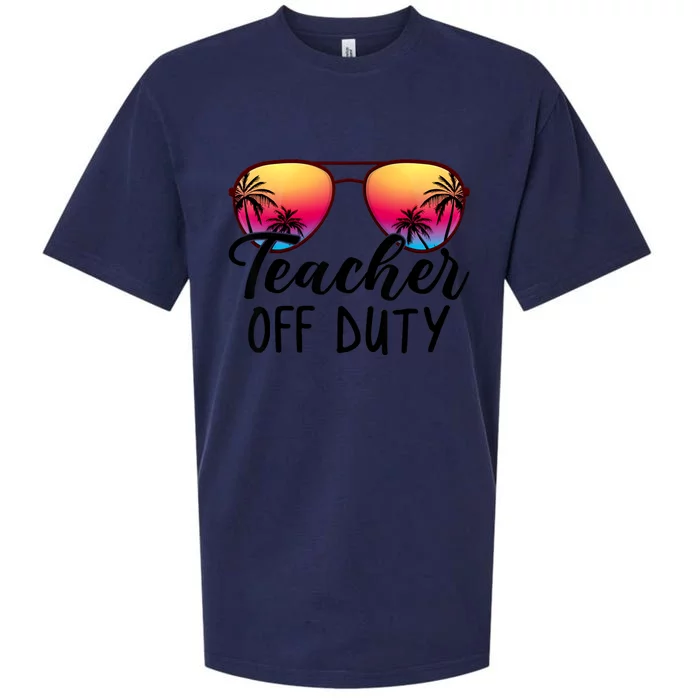 Tie Dye Teacher Off Duty Last Day Of School Teacher Summer Sueded Cloud Jersey T-Shirt