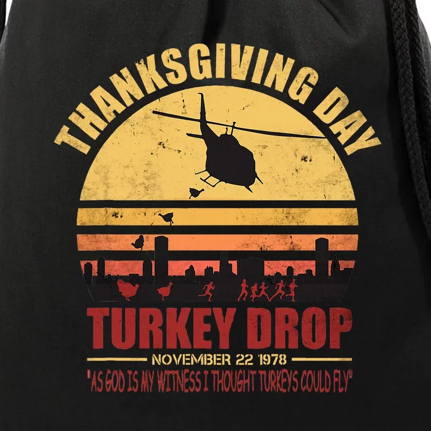 Thanksgiving day Turkey Drop As God Is My Witness Drawstring Bag