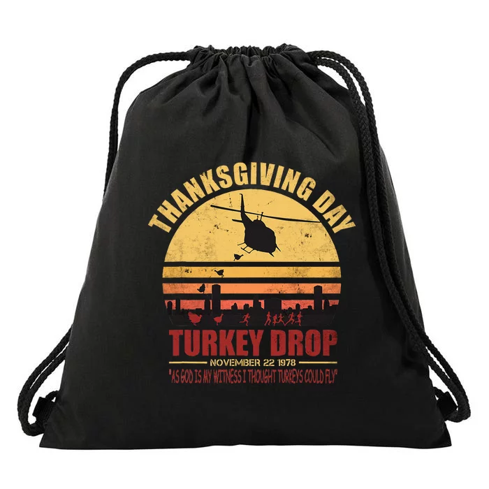 Thanksgiving day Turkey Drop As God Is My Witness Drawstring Bag