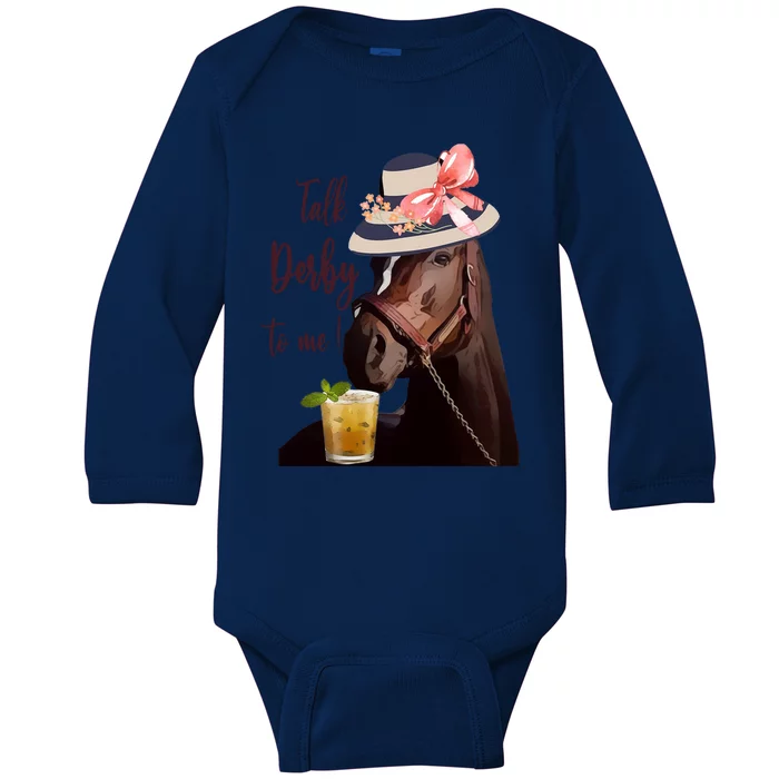 Talk Derby To Mefunny Giftmint Julepsfunny Giftderby Horse Racing Gift Baby Long Sleeve Bodysuit