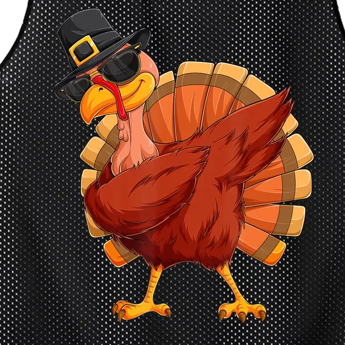 Thanksgiving Dabbing Turkey Mesh Reversible Basketball Jersey Tank