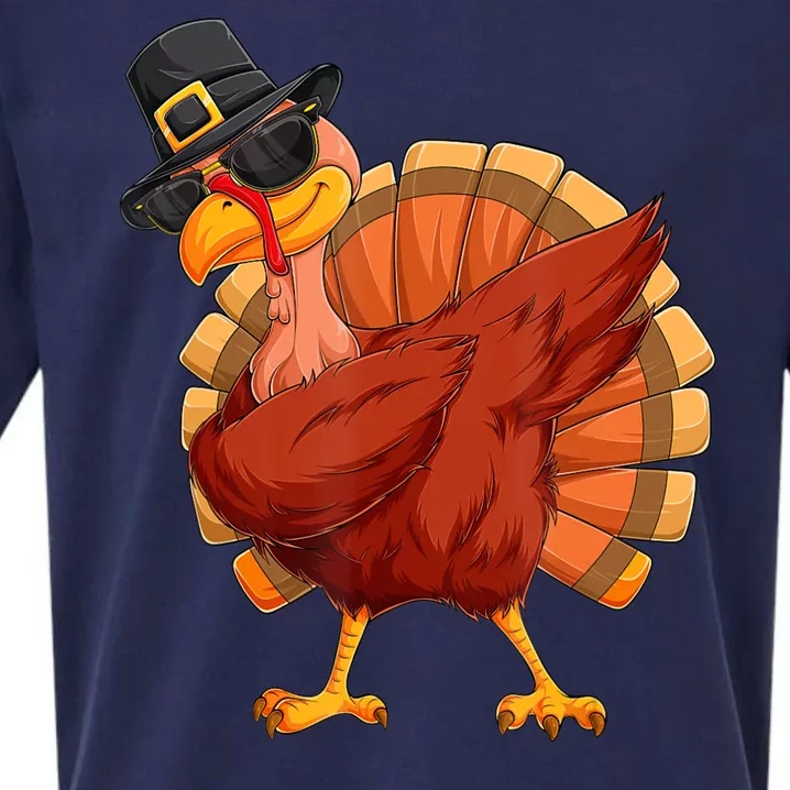 Thanksgiving Dabbing Turkey Sueded Cloud Jersey T-Shirt