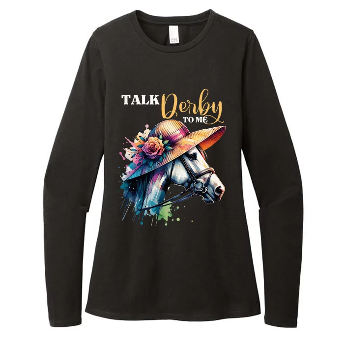 Talk Derby To Me Racing Horse Womens CVC Long Sleeve Shirt