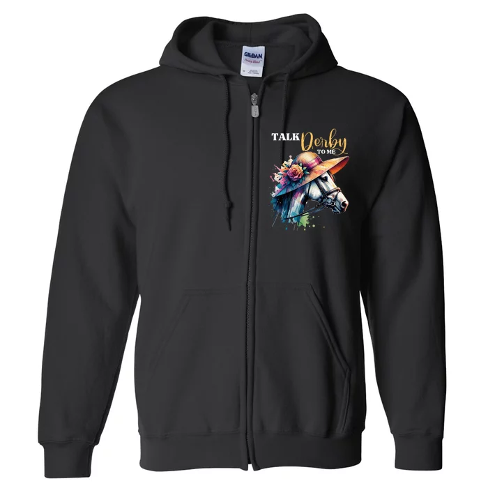 Talk Derby To Me Racing Horse Full Zip Hoodie