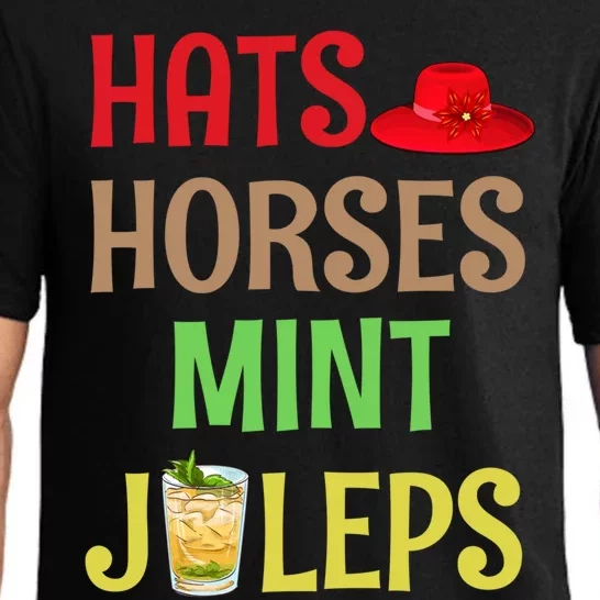 Talk Derby To Megifthats Horses Mint Julepsgift Derby Horse Racing Cool Gift Pajama Set