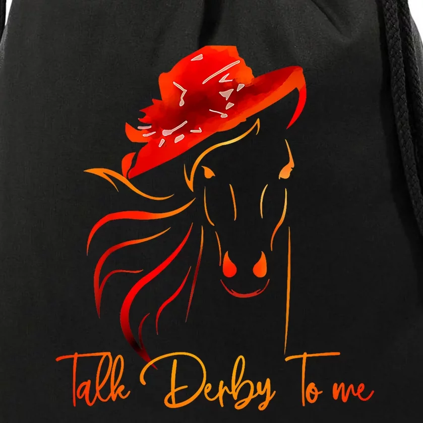 Talk Derby To Me Horse Racing Funny Derby Day Drawstring Bag