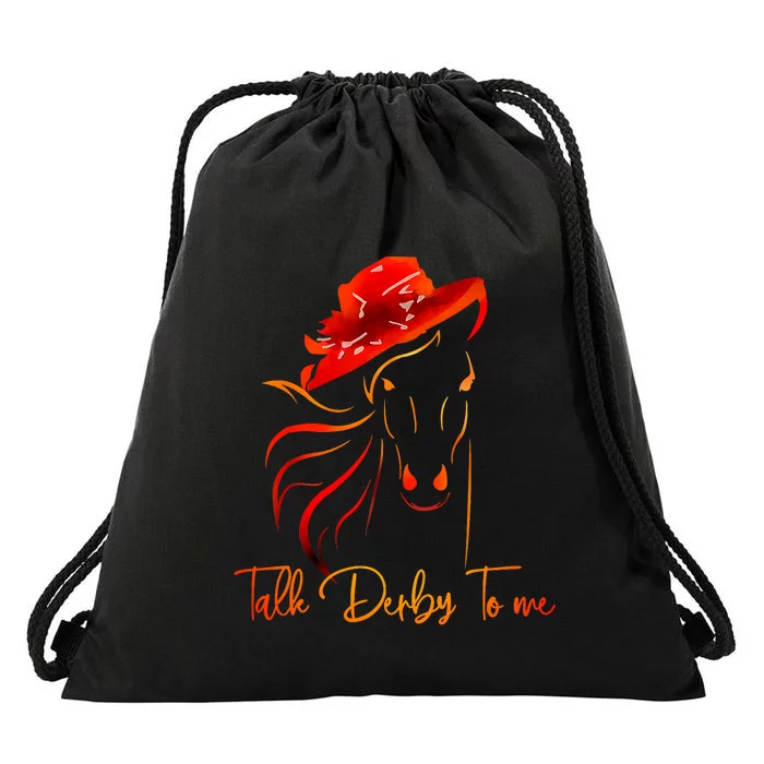 Talk Derby To Me Horse Racing Funny Derby Day Drawstring Bag