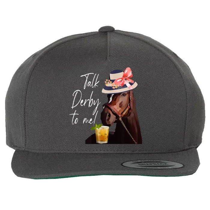 Talk Derby To Me Horse Wool Snapback Cap