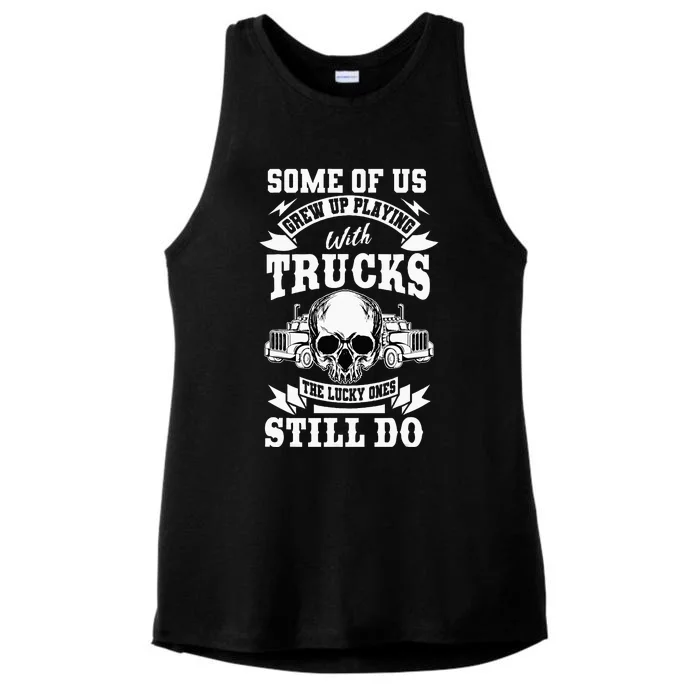 Truck Driver Trucker Vehicle LGV Truckie Driving Teamster Ladies Tri-Blend Wicking Tank