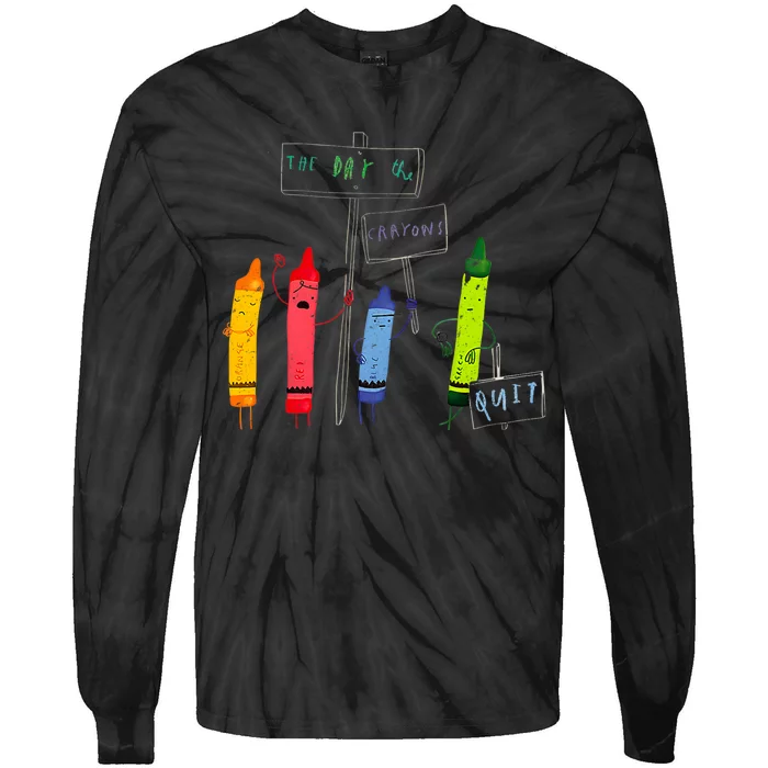 The Day The Crayons Quit Birthday Decorations Funny Tie-Dye Long Sleeve Shirt