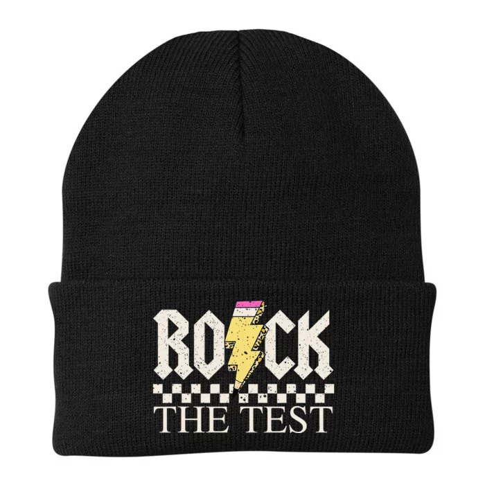 Testing Day Teacher Student Motivational Rock The Test Knit Cap Winter Beanie