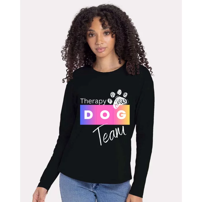 Therapy Dog Team Womens Cotton Relaxed Long Sleeve T-Shirt