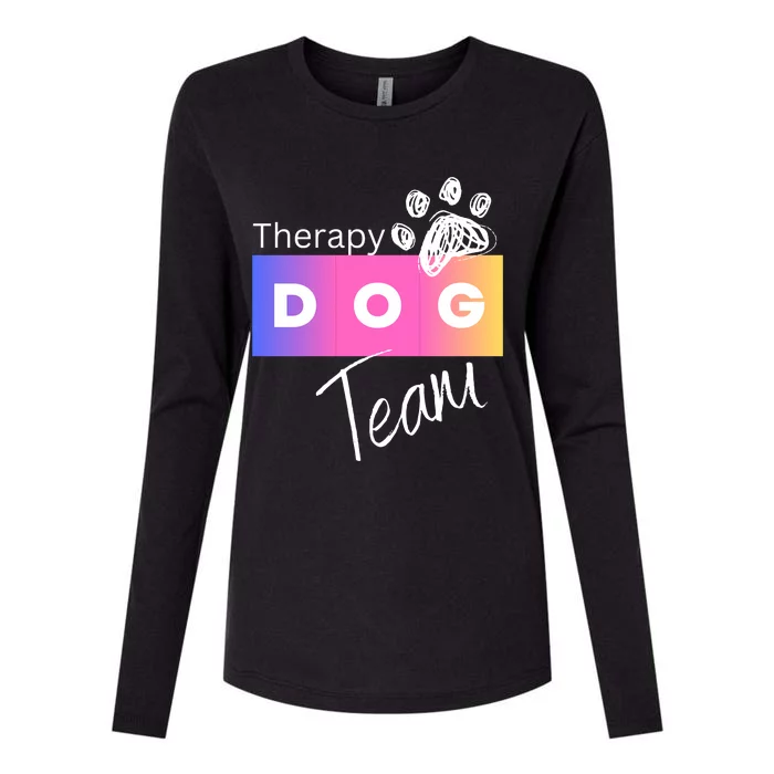 Therapy Dog Team Womens Cotton Relaxed Long Sleeve T-Shirt