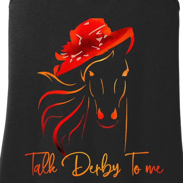 Talk Derby To Me Horse Racing Ladies Essential Tank