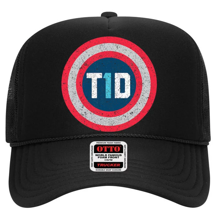 T1d Diabetic Type 1 Diabetes Awareness Kids High Crown Mesh Trucker Hat