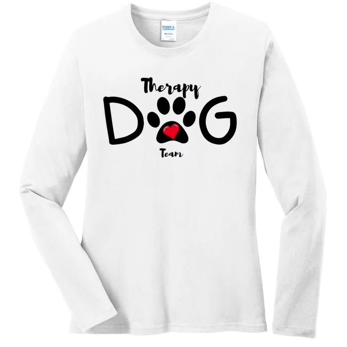 Therapy Dog Team Trending Design Ladies Long Sleeve Shirt